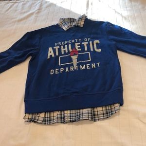 Boys Retro Hoodie with Dress Shirt
